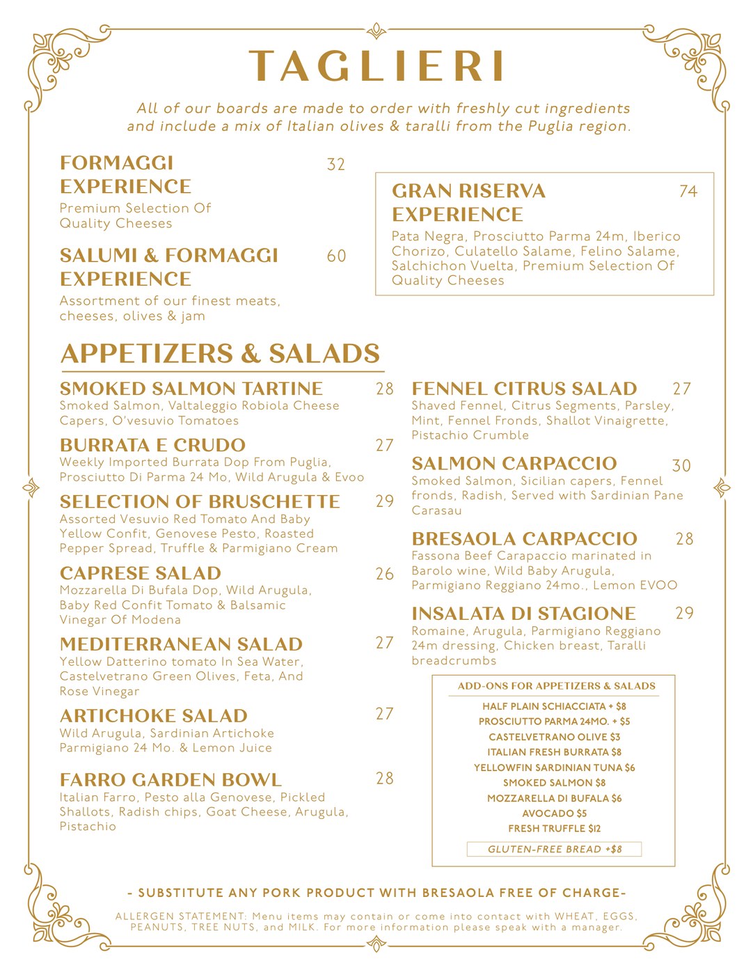 Sogno Toscano West Village menu, page 2