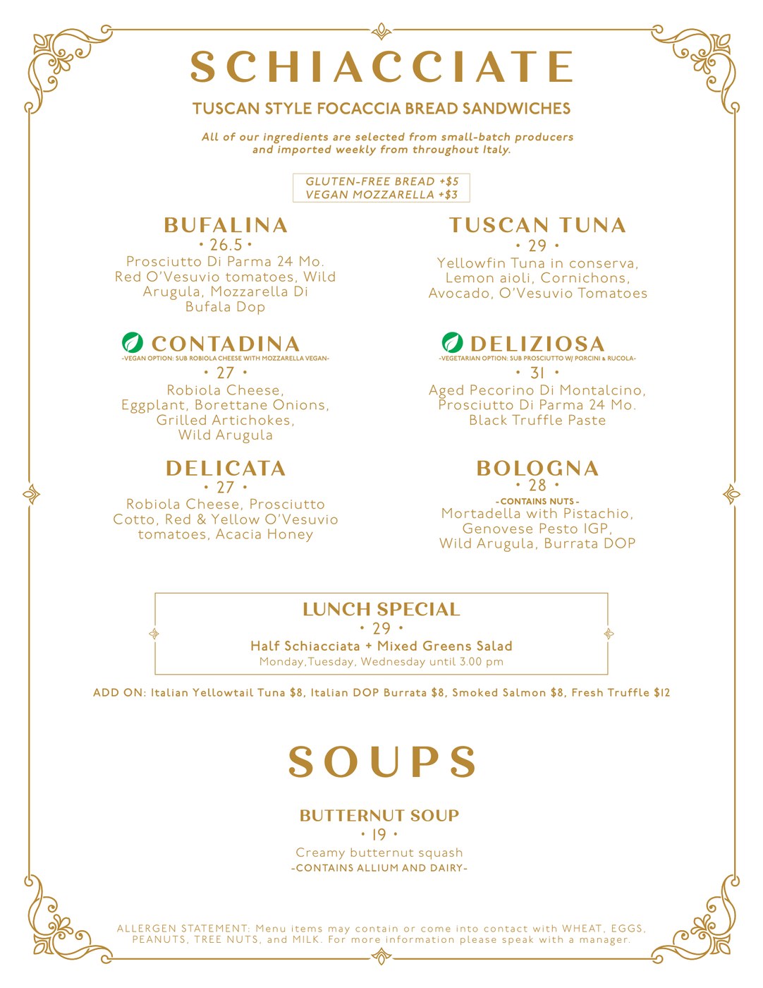 Sogno Toscano West Village menu, page 3